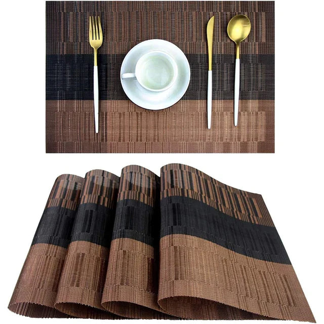 Elegant Woven Placemats, Heat-Resistant and Washable, 30 x 45 cm Table Mats for Dining Room 0