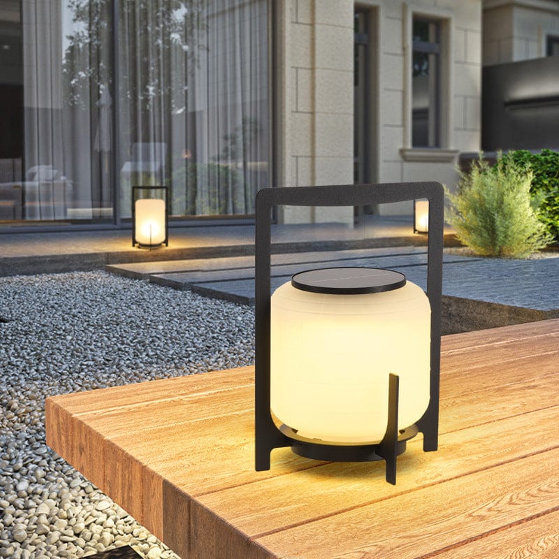 Modern Solar Powered Outdoor Lights – Stainless Steel and Glass Garden Lamp for Pathways and Patios, IP65 Weather Resistant 0