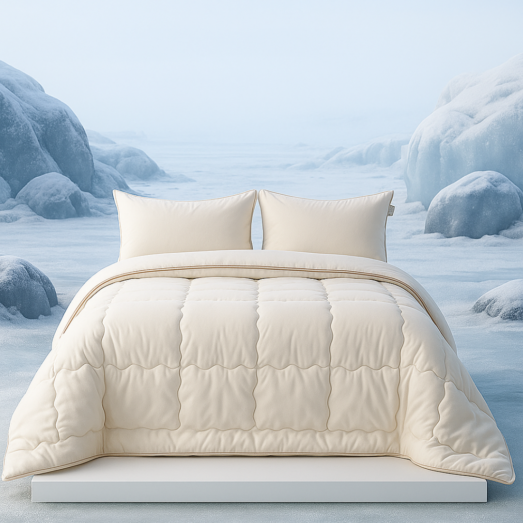 Cooling Summer Duvet 2-in-1 Bedspread in Pearl White – Soft Satin Fabric for Breathable Comfort & Temperature Regulation 5