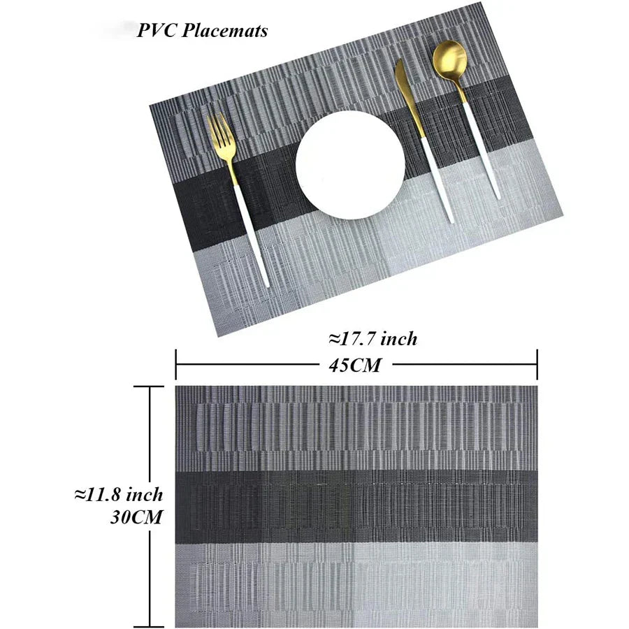 Elegant Woven Placemats, Heat-Resistant and Washable, 30 x 45 cm Table Mats for Dining Room 5