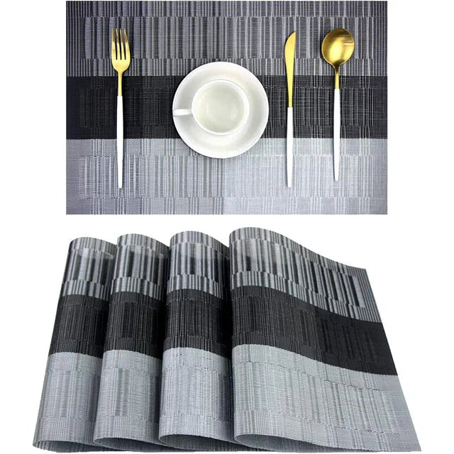 Elegant Woven Placemats, Heat-Resistant and Washable, 30 x 45 cm Table Mats for Dining Room 6