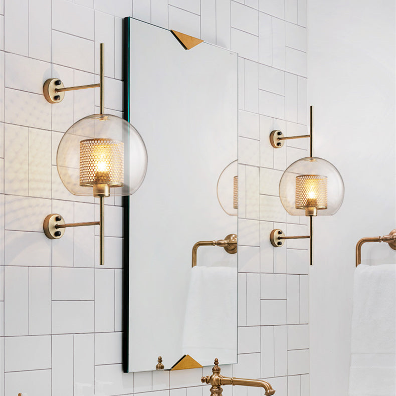 Modern Glass Ball Wall Sconce – Elegant Wall Light Fixture for Bedroom and Living Room Decor 6