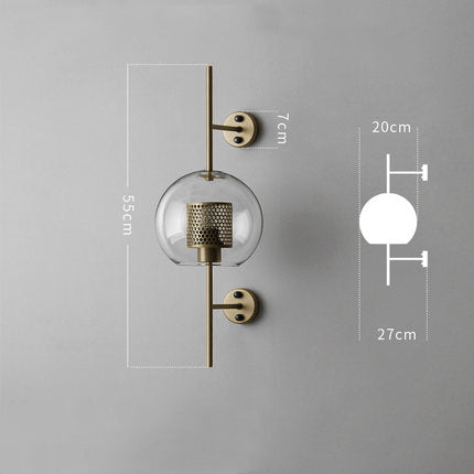 Modern Glass Ball Wall Sconce – Elegant Wall Light Fixture for Bedroom and Living Room Decor 7