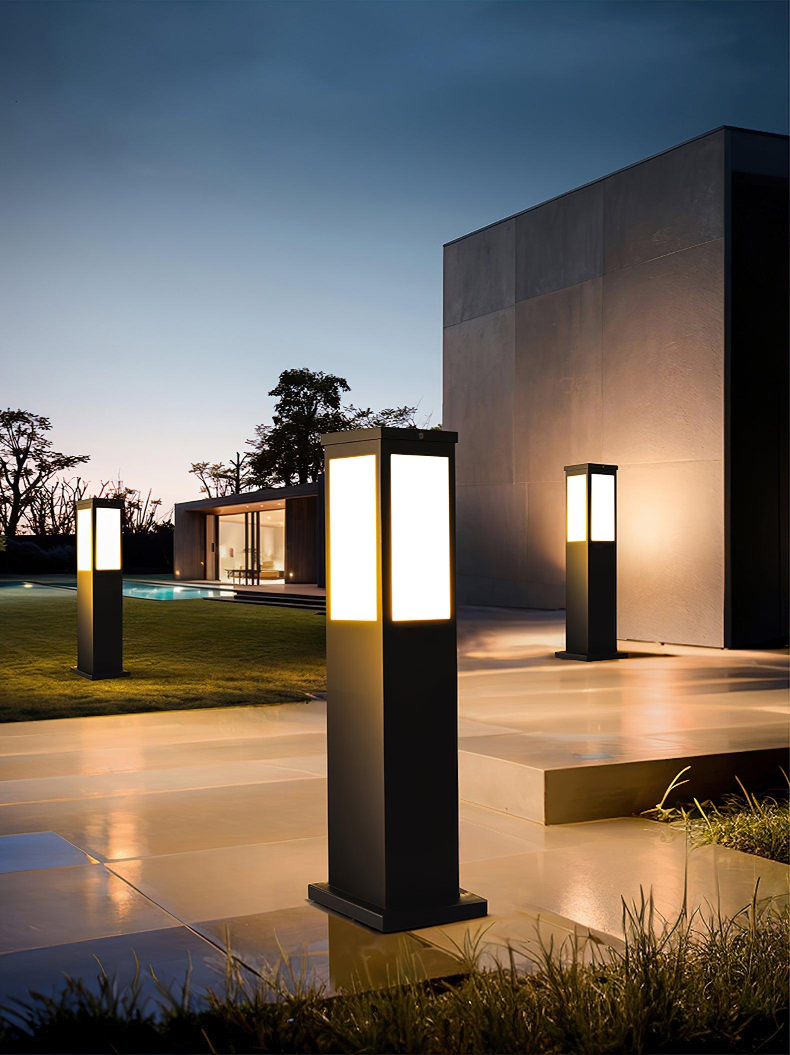 Modern Outdoor Bollard Light - Weather-Resistant Aluminum Landscape Lighting for Pathways and Gardens 4