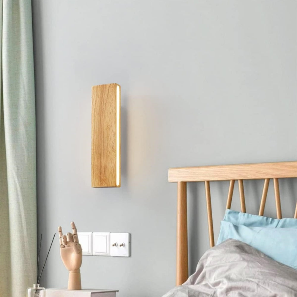 Rotatable Wood LED Wall Light – Modern Wall Sconce for Hallway and Bedroom, Energy-Efficient Illumination 0