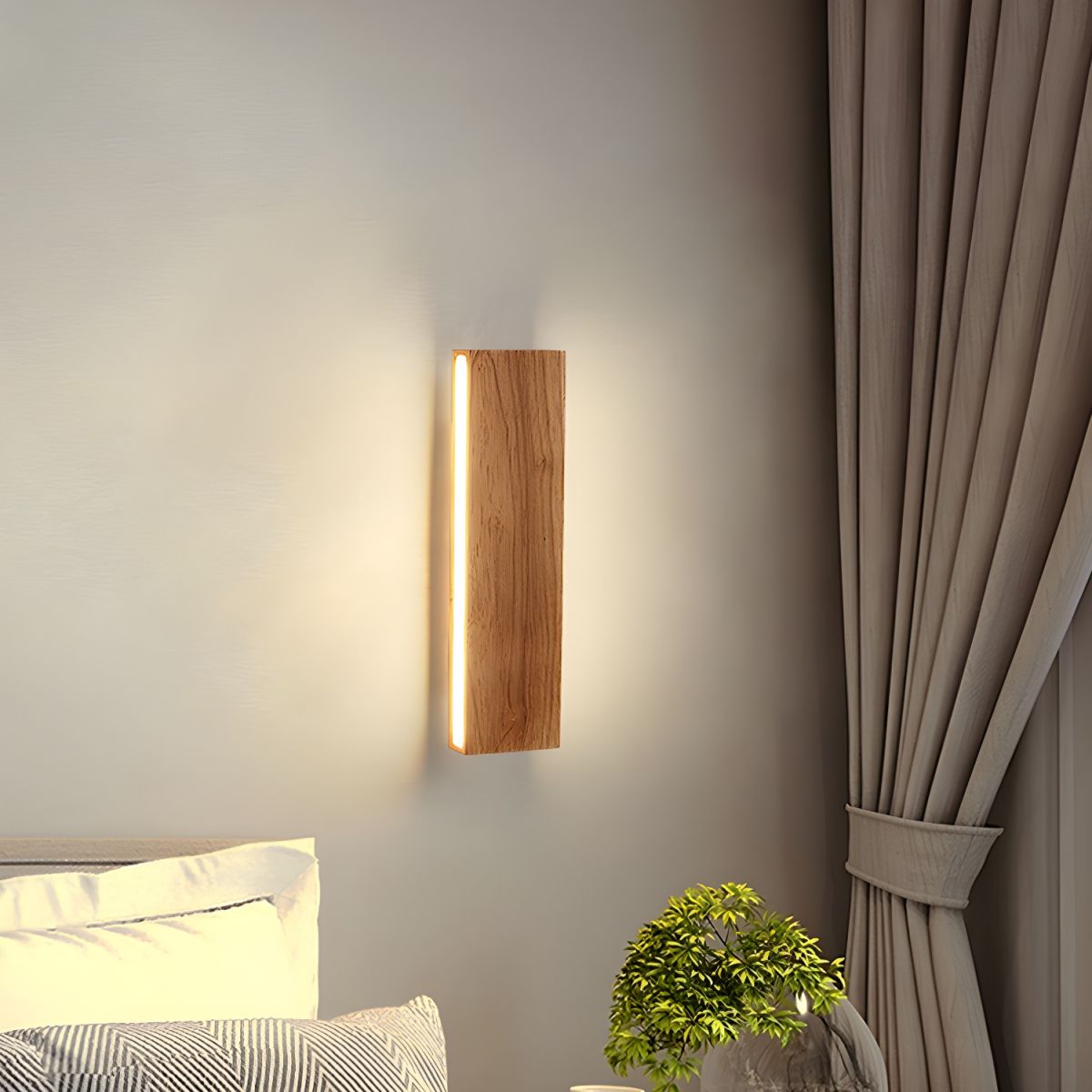 Rotatable Wood LED Wall Light – Modern Wall Sconce for Hallway and Bedroom, Energy-Efficient Illumination 2