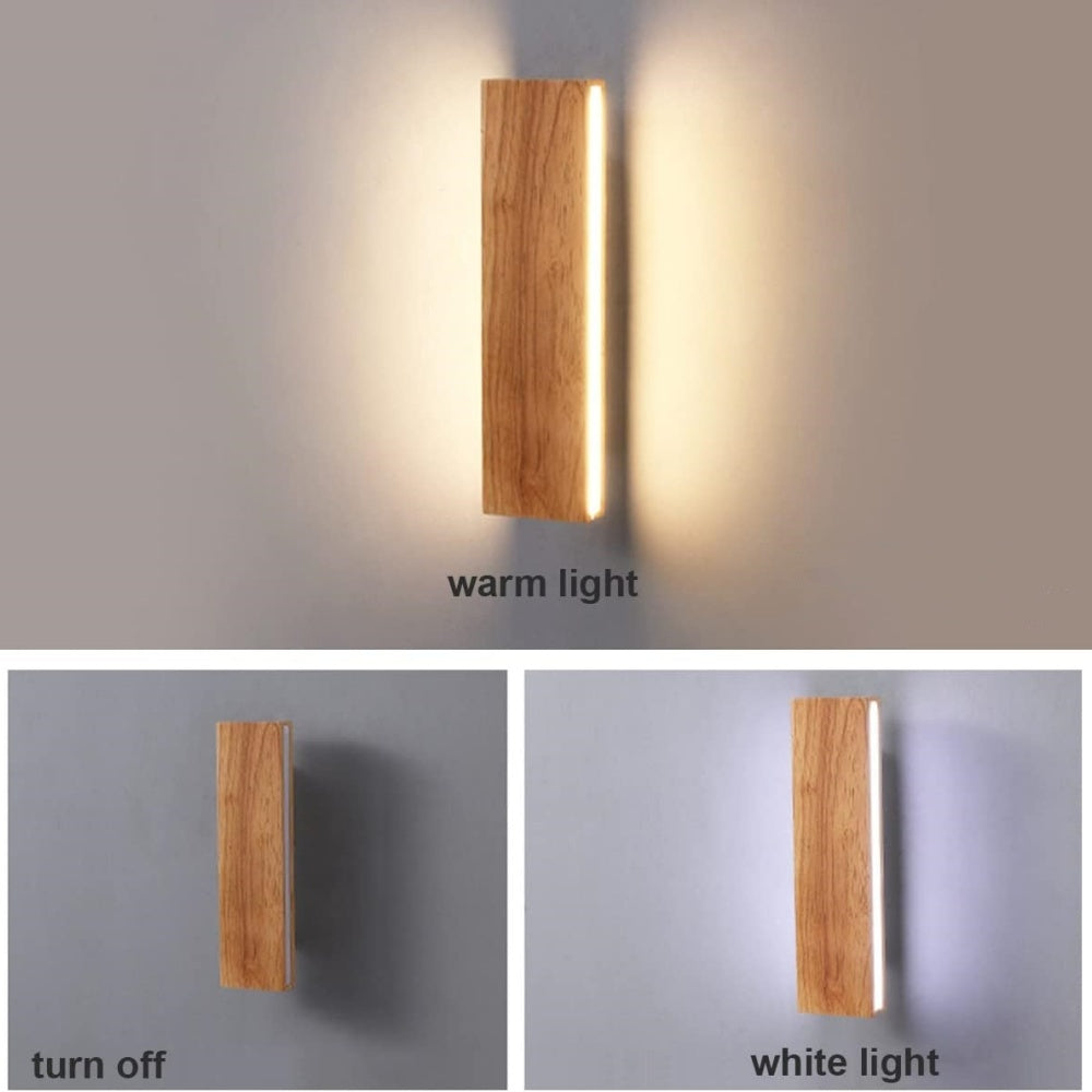 Rotatable Wood LED Wall Light – Modern Wall Sconce for Hallway and Bedroom, Energy-Efficient Illumination 5